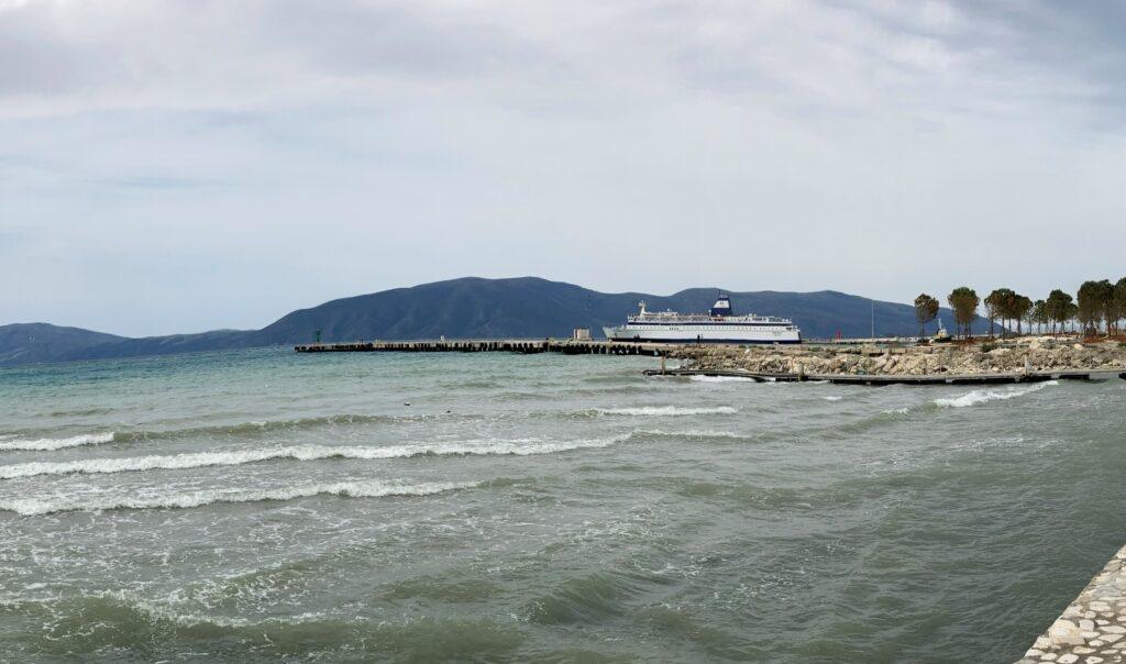 Vlora Albania Ferry in port-Beautiful Vlora