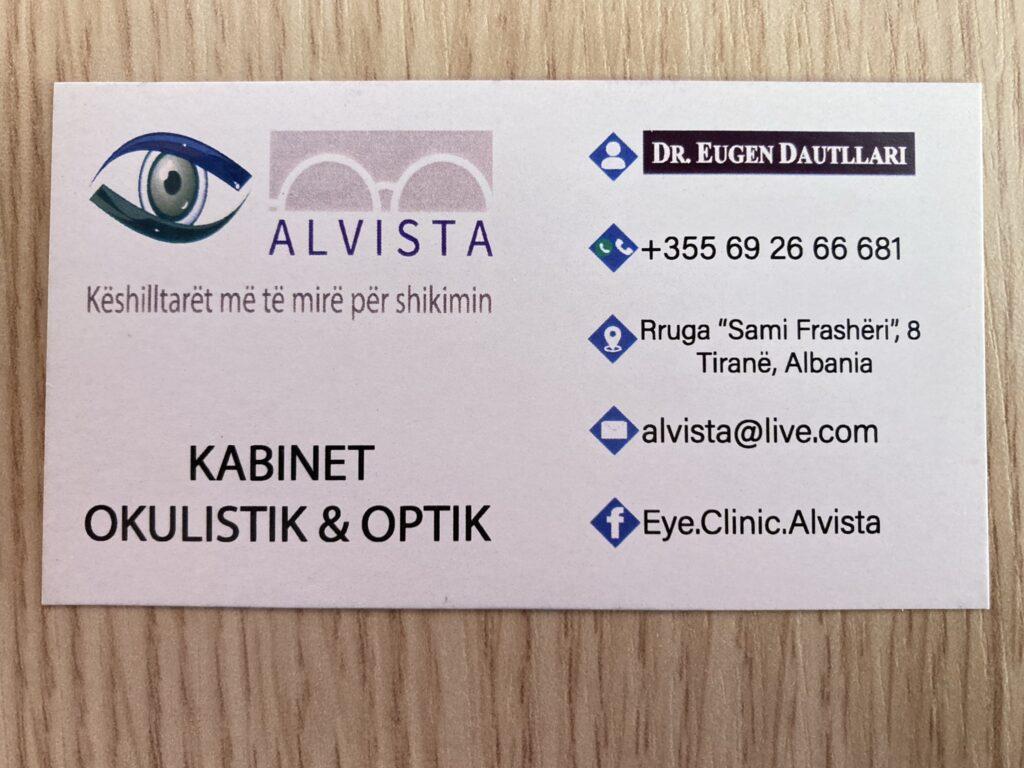 Alvista Eye Clinic Contact Information- Beautiful Vlora