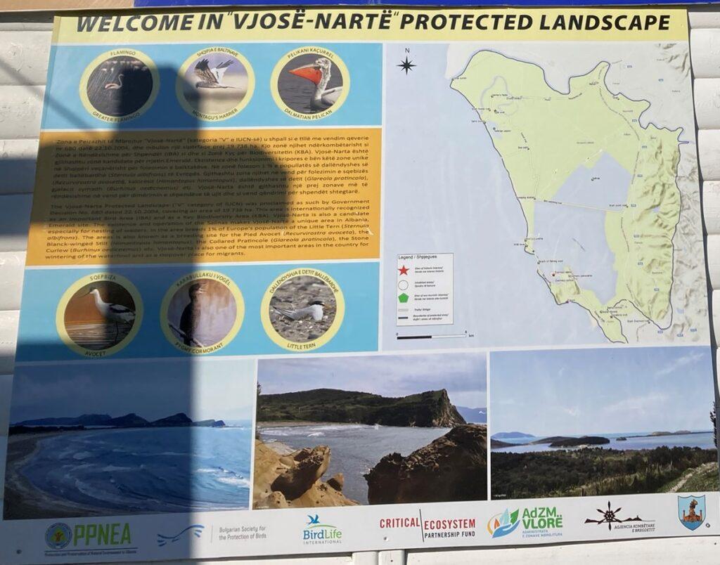 Map of Vjosë-Nartë Protected Landscape-Beautiful Vlora