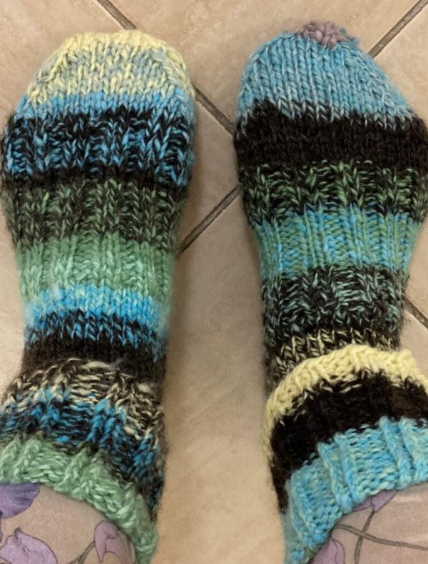 My "First-Ever" Hand Knit Socks all finished-Beautiful Vlora